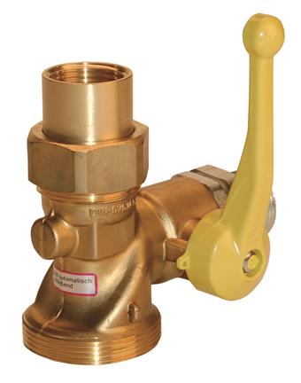 Product Image for SEPP Gas veiligheidskogelkraan haaks met TAE voor eenstrangs gasmeter DN25 (buitendraad x binnendraad)