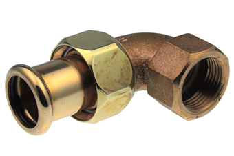 Product Image for VSH XPress Koper 3-delige kniekoppeling vlakdichtend FF 28xRp1"