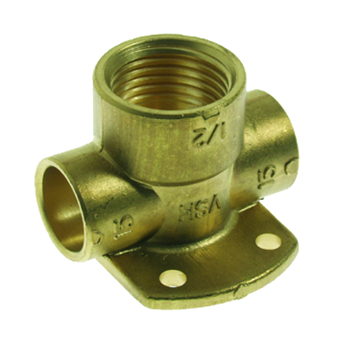 Product Image for VSH Soldeer Messing muurplaat laag 180° (2 x soldeer x binnendraad)
