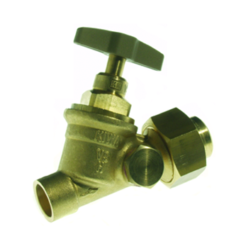 Product Image for VSH klepstopkraan met wartel en aftapgelegenheid (2 x soldeer)