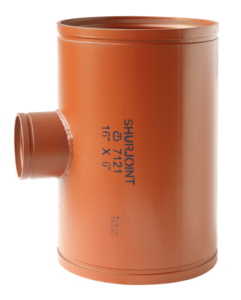 Product Image for VSH Shurjoint Groef verloop T-stuk fab. MMM 355,6x168,3 oranje